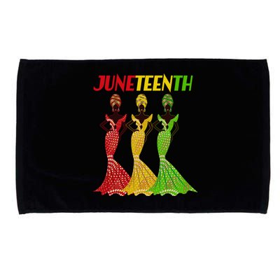 Celebrate Juneteenth Beautiful Black African American Women Attire Microfiber Hand Towel