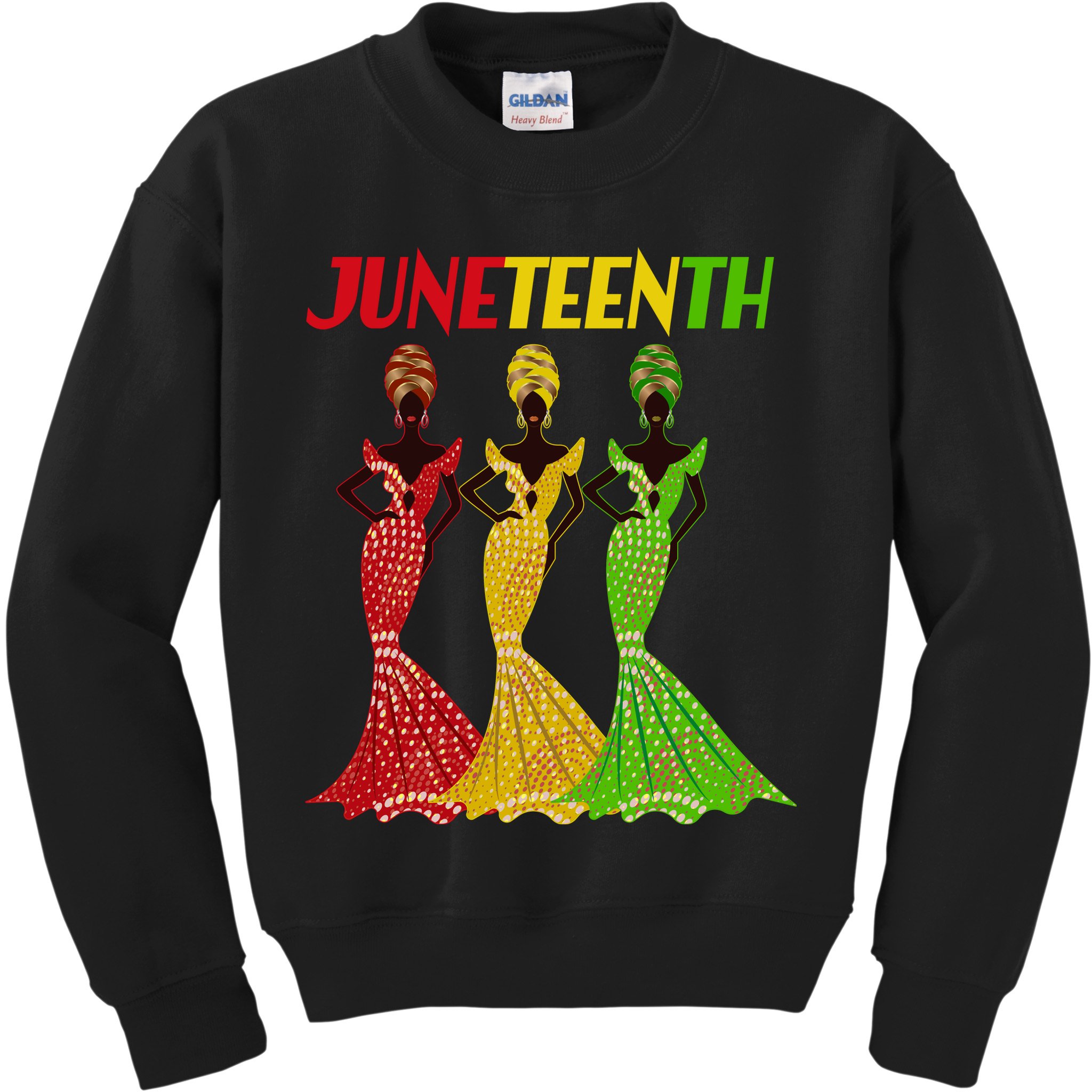 Celebrate Juneteenth Beautiful Black African American Women Attire Kids Sweatshirt