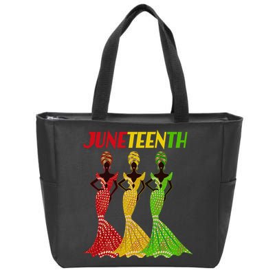 Celebrate Juneteenth Beautiful Black African American Women Attire Zip Tote Bag