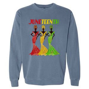 Celebrate Juneteenth Beautiful Black African American Women Attire Garment-Dyed Sweatshirt