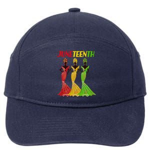 Celebrate Juneteenth Beautiful Black African American Women Attire 7-Panel Snapback Hat