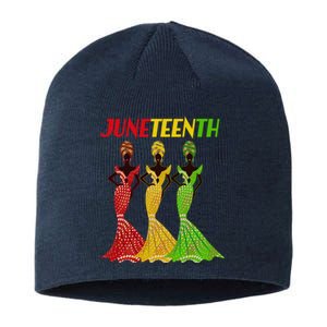 Celebrate Juneteenth Beautiful Black African American Women Attire Sustainable Beanie