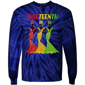 Celebrate Juneteenth Beautiful Black African American Women Attire Tie-Dye Long Sleeve Shirt