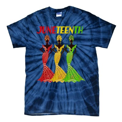 Celebrate Juneteenth Beautiful Black African American Women Attire Tie-Dye T-Shirt