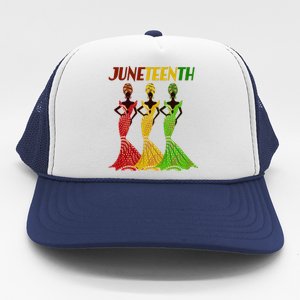 Celebrate Juneteenth Beautiful Black African American Women Attire Trucker Hat