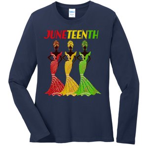 Celebrate Juneteenth Beautiful Black African American Women Attire Ladies Long Sleeve Shirt