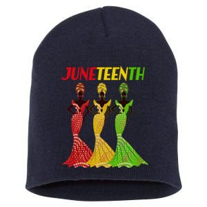 Celebrate Juneteenth Beautiful Black African American Women Attire Short Acrylic Beanie