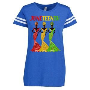 Celebrate Juneteenth Beautiful Black African American Women Attire Enza Ladies Jersey Football T-Shirt