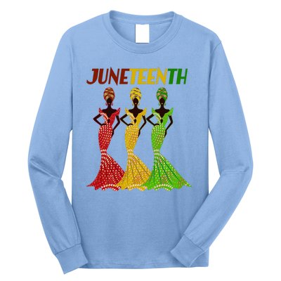 Celebrate Juneteenth Beautiful Black African American Women Attire Long Sleeve Shirt