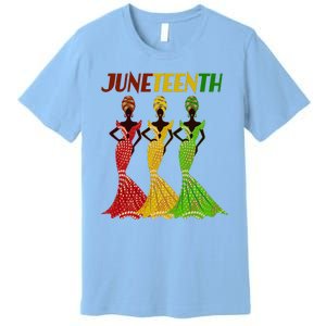 Celebrate Juneteenth Beautiful Black African American Women Attire Premium T-Shirt