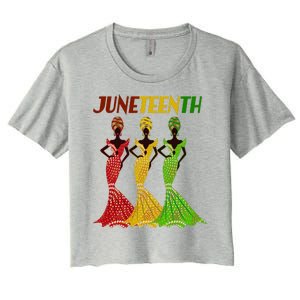 Celebrate Juneteenth Beautiful Black African American Women Attire Women's Crop Top Tee