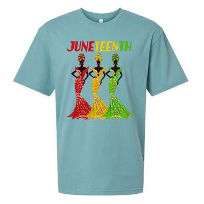 Celebrate Juneteenth Beautiful Black African American Women Attire Sueded Cloud Jersey T-Shirt