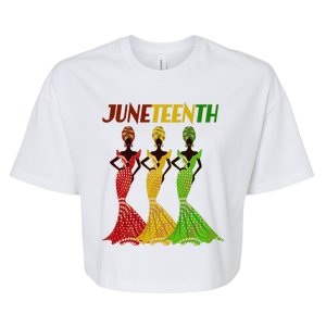 Celebrate Juneteenth Beautiful Black African American Women Attire Bella+Canvas Jersey Crop Tee