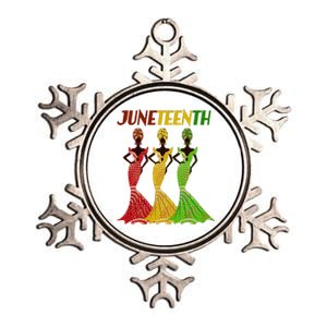 Celebrate Juneteenth Beautiful Black African American Women Attire Metallic Star Ornament