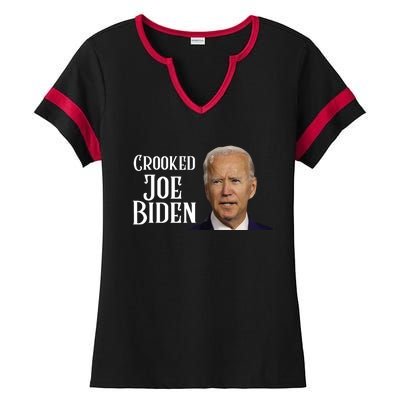 Crooked Joe Biden Ladies Halftime Notch Neck Tee