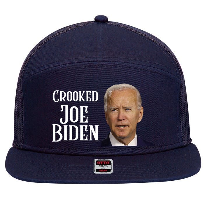 Crooked Joe Biden 7 Panel Mesh Trucker Snapback Hat