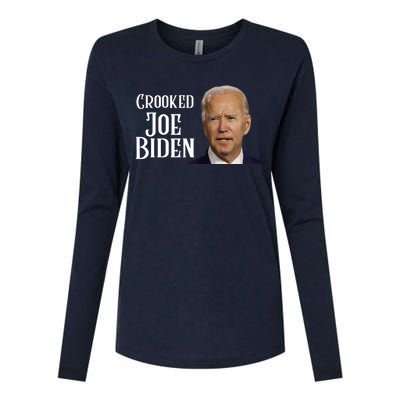 Crooked Joe Biden Womens Cotton Relaxed Long Sleeve T-Shirt