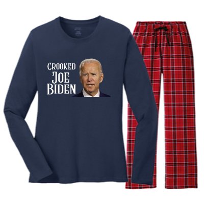 Crooked Joe Biden Women's Long Sleeve Flannel Pajama Set 