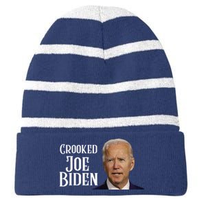 Crooked Joe Biden Striped Beanie with Solid Band