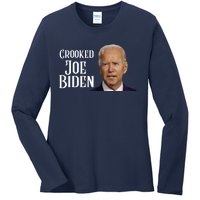 Crooked Joe Biden Ladies Long Sleeve Shirt