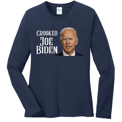 Crooked Joe Biden Ladies Long Sleeve Shirt