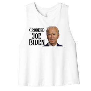 Crooked Joe Biden Women's Racerback Cropped Tank