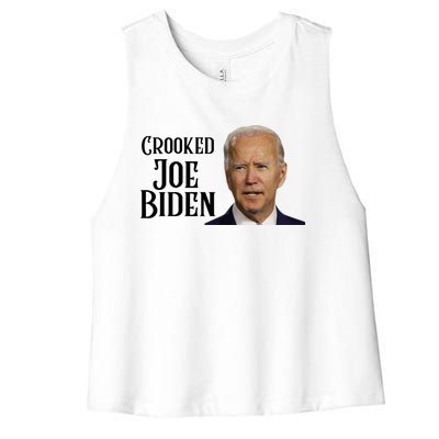 Crooked Joe Biden Women's Racerback Cropped Tank