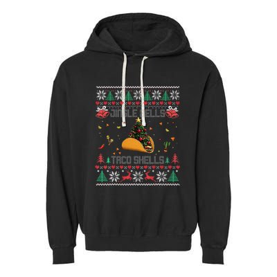 Christmas Jingle Bells Taco Shells Garment-Dyed Fleece Hoodie