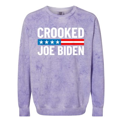 Crooked Joe Biden Confused Anti Biden Colorblast Crewneck Sweatshirt