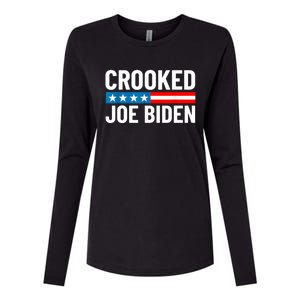 Crooked Joe Biden Confused Anti Biden Womens Cotton Relaxed Long Sleeve T-Shirt