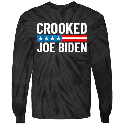 Crooked Joe Biden Confused Anti Biden Tie-Dye Long Sleeve Shirt