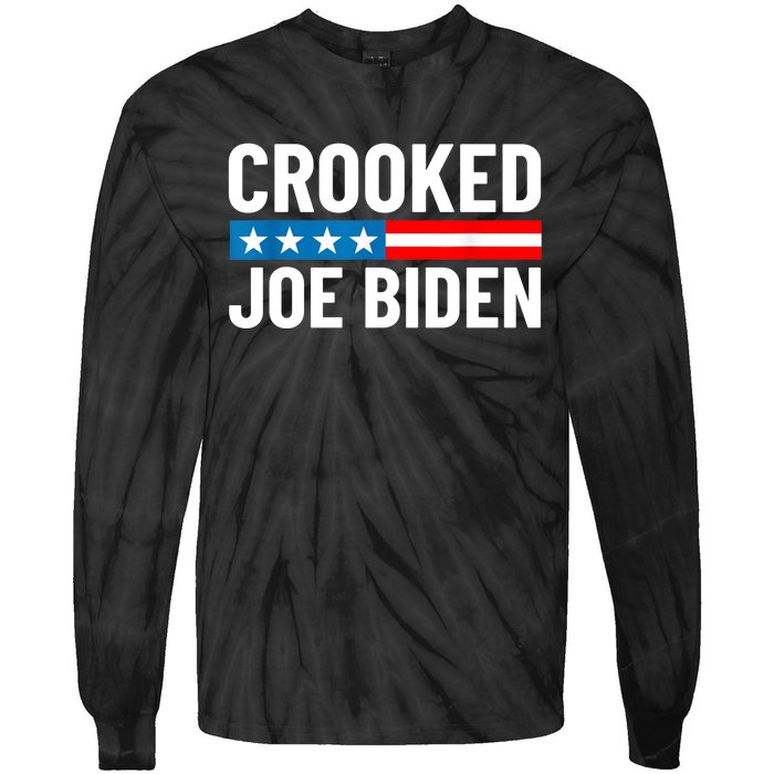 Crooked Joe Biden Confused Anti Biden Tie-Dye Long Sleeve Shirt