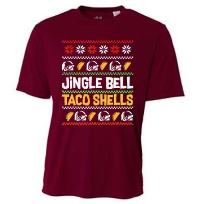 Christmas Jingle Bells Taco Shells Funny Ugly Xmas Sweater Cooling Performance Crew T-Shirt