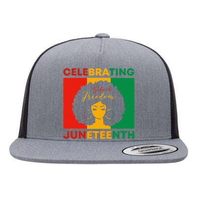 Celebrating Juneteenth Black Freedom African American  Flat Bill Trucker Hat