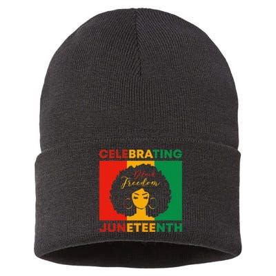 Celebrating Juneteenth Black Freedom African American  Sustainable Knit Beanie