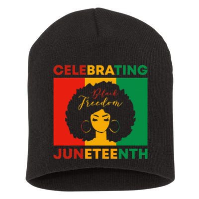 Celebrating Juneteenth Black Freedom African American  Short Acrylic Beanie