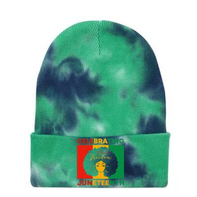 Celebrating Juneteenth Black Freedom African American  Tie Dye 12in Knit Beanie