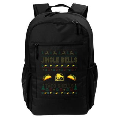 Christmas Jingle Bells Taco Shells Funny Ugly Xmas Sweater Daily Commute Backpack