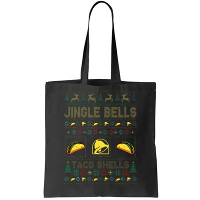 Christmas Jingle Bells Taco Shells Funny Ugly Xmas Sweater Tote Bag