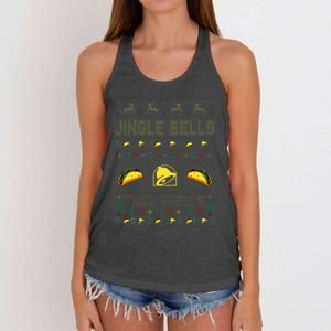 Christmas Jingle Bells Taco Shells Funny Ugly Xmas Sweater Women's Knotted Racerback Tank