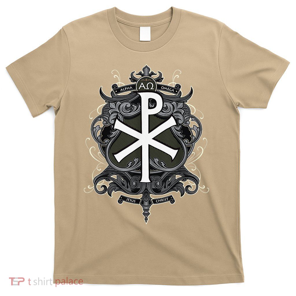 Christogram Jesus Christ Symbol Chi Ro Alpha Omega Catholic T-Shirt