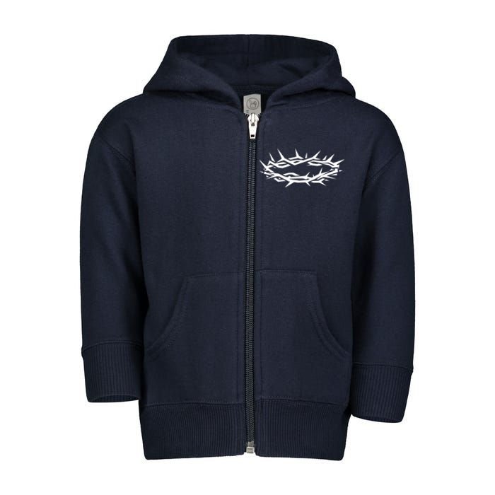 Christian Jesus Crown Of Thorn Good Friday & Easter. Toddler Zip Fleece Hoodie