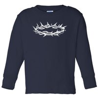 Christian Jesus Crown Of Thorn Good Friday & Easter. Toddler Long Sleeve Shirt