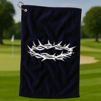 Christian Jesus Crown Of Thorn Good Friday & Easter. Golf Towel