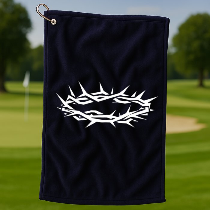 Christian Jesus Crown Of Thorn Good Friday & Easter. Golf Towel