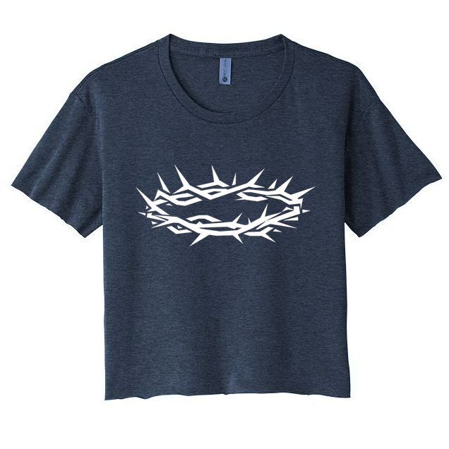 Christian Jesus Crown Of Thorn Good Friday & Easter. Crop Top