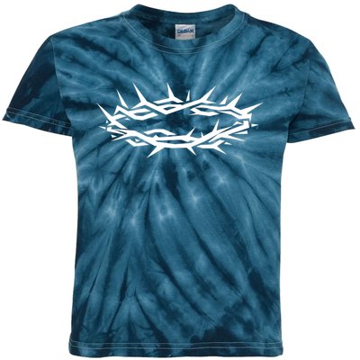 Christian Jesus Crown Of Thorn Good Friday & Easter. Kids Tie-Dye T-Shirt