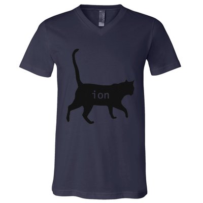 Cation Joke Cute Science Cat Funny Chemistry Teacher Gift V-Neck T-Shirt