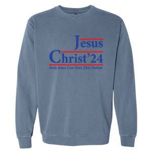 Cool Jesus Christ 2024 Only Jesus Can Save This Nation Gift Garment-Dyed Sweatshirt