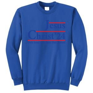 Cool Jesus Christ 2024 Only Jesus Can Save This Nation Gift Tall Sweatshirt